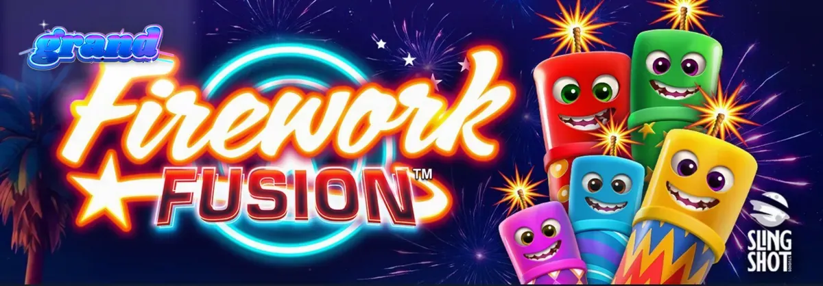 Firework Fusion স্লট গেমের মোবাইল ইন্টারফেস এবং রঙিন আতশবাজির ভিজ্যুয়াল